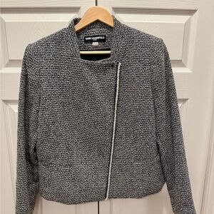 Women's Modern Tweed Meets Luxurious Pearl Jacket Blazer Karl Lagerfeld 14
